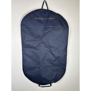 Ralph Lauren Navy Garment Suit Folding Bag Gold Lettering Heavy Nylon